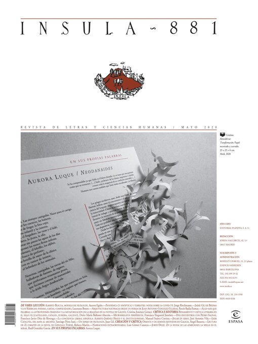 Title details for Misceláneo (Ínsula n° 881 mayo de 2020) by AA. VV. - Wait list